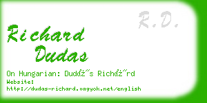 richard dudas business card